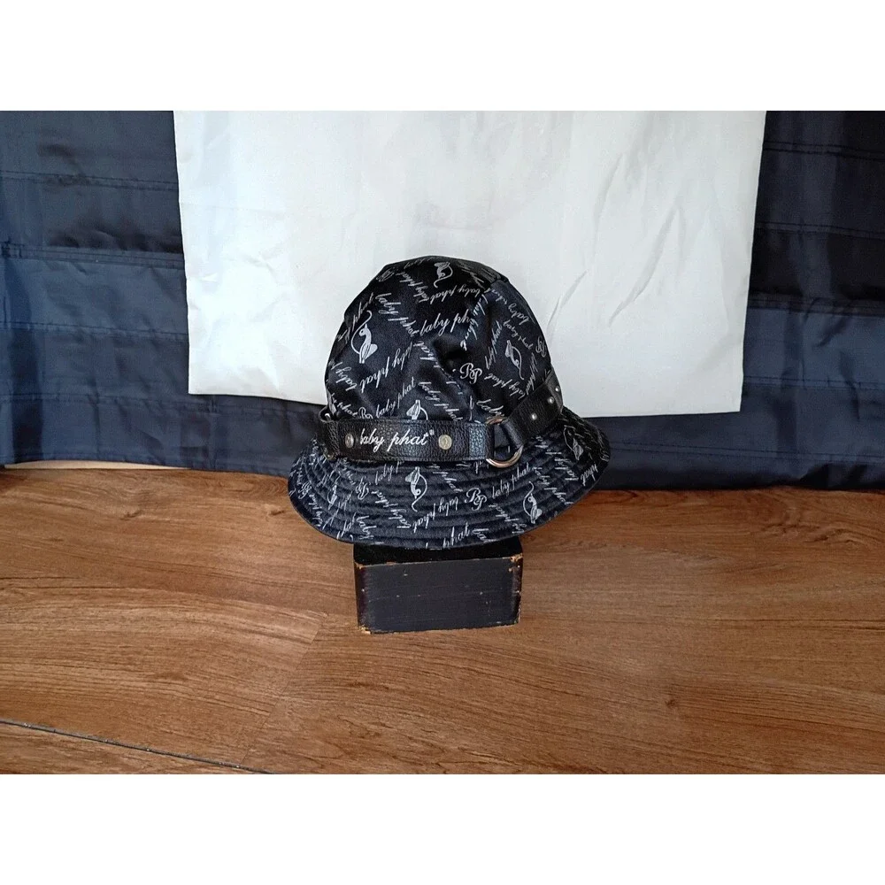 Baby Phat All-Over Print Bucket Hat Black Vintage